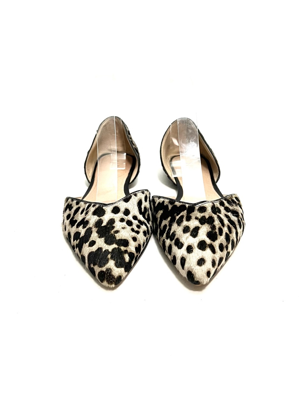 Vintage Y2K cheetah print pony hair pointed toe d'Orsay loafer flats - Picture 3 of 8